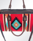 American Darling Tote Saddle Blanket Fabric Genuine Leather Western Women Bag Handbag Purse | for College Casual Travel Bags