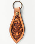 American Darling ADKR176 Hand Tooled Carved Genuine Leather Keyring