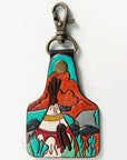 American Darling ADKR178 Hand Tooled Carved Genuine Leather Keyring