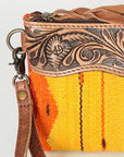 ADBG344I American Darling WRISTLET Hand Tooled Upcycled Wool Genuine Leather women bag western handbag purse
