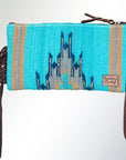 ADBG344J American Darling WRISTLET Hand Tooled Upcycled Wool Genuine Leather women bag western handbag purse