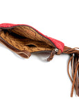 ADBG344L American Darling WRISTLET Hand Tooled Upcycled Wool Genuine Leather women bag western handbag purse
