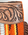 ADBG344P American Darling WRISTLET Hand Tooled Upcycled Wool Genuine Leather women bag western handbag purse