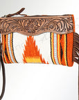 ADBG344P American Darling WRISTLET Hand Tooled Upcycled Wool Genuine Leather women bag western handbag purse