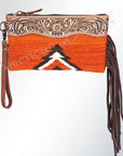 ADBG344S American Darling WRISTLET Hand Tooled Upcycled Wool Genuine Leather women bag western handbag purse