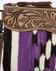 ADBG344T American Darling WRISTLET Hand Tooled Upcycled Wool Genuine Leather women bag western handbag purse