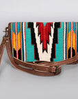 American Darling ORGANISER Upcycled Wool Genuine Leather women bag western handbag purse