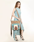 American Darling Signature Crossbody Hand Tooled Saddle Blanket Genuine Leather Women Bag Western Handbag Purse