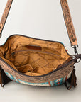 American Darling Signature Crossbody Hand Tooled Saddle Blanket Genuine Leather Women Bag Western Handbag Purse