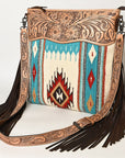 American Darling Signature Crossbody Hand Tooled Saddle Blanket Genuine Leather Women Bag Western Handbag Purse