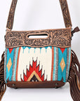 American Darling Clutch Hand Tooled Saddle Blanket Fabric Genuine Leather Western Women Bag Handbag Purse | Purses for Cute