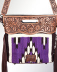 American Darling Clutch Hand Tooled Hair On Genuine Leather Women Bag Western Handbag Purse