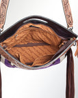 American Darling Clutch Hand Tooled Saddle Blanket Fabric Genuine Leather Western Women Bag Handbag Purse | Purses for Cute