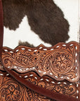 American Darling ADBGZ333 Crossbody Hand Tooled Hair-On Genuine Leather Women Bag Western Handbag Purse