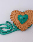 American Darling ADJW104D Braided Genuine Leather Jewelry Necklace with Leather Concho