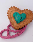 American Darling ADJW104E Braided Genuine Leather Jewelry Necklace with Leather Concho