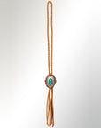 American Darling Braided Genuine Leather Jewelry Necklace with Concho Handmade Necklaces Timeless Piece for a Style