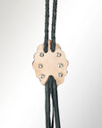 American Darling ADJW106B Braided Genuine Leather Jewelry Necklace with Concho