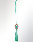 American Darling ADJW106D Braided Genuine Leather Jewelry Necklace with Concho