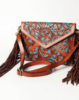 American Darling ADBGK106 Envelope Hand Tooled Genuine Leather Women Bag Western Handbag Purse