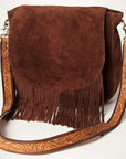 American Darling ADBGK107 Large Crossbody Embossed Genuine Leather Genuine Leather Women Bag Western Handbag Purse