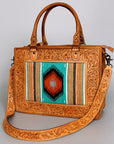 American Darling ADBG582A Tote Hand Tooled Saddle Blanket Genuine Leather Women Bag Western Handbag Purse