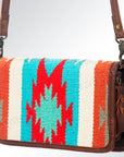 American Darling ORGANISER Upcycled Wool Genuine Leather women bag western handbag purse