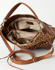 American Darling Tote Hand Tooled Hair On Genuine Leather Women Bag Western Handbag Purse