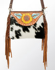 American Darling ADBGA159 Crossbody Hand Tooled Hair-On Genuine Leather Women Bag Western Handbag Purse