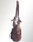 Spaghetti Western Swc125Brn Tote Vintage Handmade Drum Dyed Genuine European Cowhide Leather Women Bag Western Handbag Purse