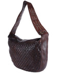 Spaghetti Western Swc129Brn Hobo Vintage Handmade Drum Dyed Genuine European Cowhide Leather Women Bag Western Handbag Purse