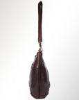 Spaghetti Western Swc140Brn Hobo Vintage Handmade Drum Dyed Genuine European Cowhide Leather Women Bag Western Handbag Purse