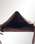Spaghetti Western Swc142Abrn Hobo Vintage Handmade Drum Dyed Genuine European Cowhide Leather Women Bag Western Handbag Purse