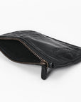 Spaghetti Western Swc146Ablk Card-Holder Vintage Handmade Drum Dyed Genuine European Cowhide Leather Women Bag Western Handbag Purse