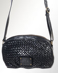 Spaghetti Western Swc148Blk Cross Body I Vintage Handmade Drum Dyed Genuine European Cowhide Leather Women Bag Western Handbag Purse