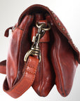 Spaghetti Western Swc153Cg Envelope Vintage Handmade Drum Dyed Genuine European Cowhide Leather Women Bag Western Handbag Purse