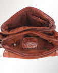 Spaghetti Western Swc153Cg Envelope Vintage Handmade Drum Dyed Genuine European Cowhide Leather Women Bag Western Handbag Purse