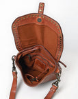 Spaghetti Western Swc155Cg Envelope Vintage Handmade Drum Dyed Genuine European Cowhide Leather Women Bag Western Handbag Purse