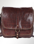 Spaghetti Western Swc157Bbrn Cross Body I Vintage Handmade Drum Dyed Genuine European Cowhide Leather Women Bag Western Handbag Purse