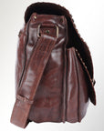 Spaghetti Western Swc157Bbrn Cross Body I Vintage Handmade Drum Dyed Genuine European Cowhide Leather Women Bag Western Handbag Purse