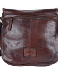 Spaghetti Western Swc157Bbrn Cross Body I Vintage Handmade Drum Dyed Genuine European Cowhide Leather Women Bag Western Handbag Purse