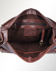 Spaghetti Western Swc157Bbrn Cross Body I Vintage Handmade Drum Dyed Genuine European Cowhide Leather Women Bag Western Handbag Purse