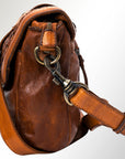 Spaghetti Western Swc159Btan Envelope Vintage Handmade Drum Dyed Genuine European Cowhide Leather Women Bag Western Handbag Purse