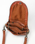 Spaghetti Western Swc161Cg Cross Body I Vintage Handmade Drum Dyed Genuine European Cowhide Leather Women Bag Western Handbag Purse