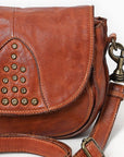 Spaghetti Western Swc161Cg Cross Body I Vintage Handmade Drum Dyed Genuine European Cowhide Leather Women Bag Western Handbag Purse