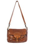 Spaghetti Western Swc162Tan Cross Body I Vintage Handmade Drum Dyed Genuine European Cowhide Leather Women Bag Western Handbag Purse