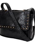 Spaghetti Western Swc163Blk Envelope Vintage Handmade Drum Dyed Genuine European Cowhide Leather Women Bag Western Handbag Purse
