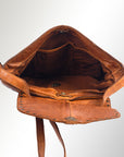 Spaghetti Western Swc165Tan Envelope Vintage Handmade Drum Dyed Genuine European Cowhide Leather Women Bag Western Handbag Purse