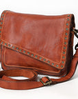 Spaghetti Western Swc169Cg Envelope Vintage Handmade Drum Dyed Genuine European Cowhide Leather Women Bag Western Handbag Purse