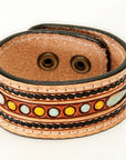 American Darling ADBRF150 Hand tooled carved Genuine Leather Bracelet women